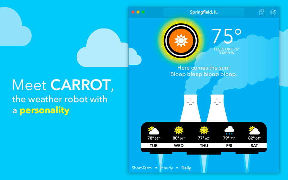 carrot weather achievements privacy freak
